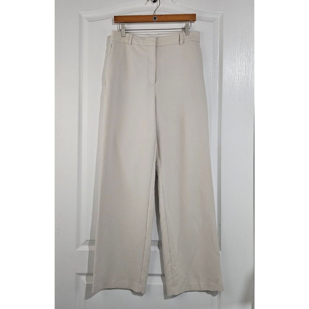 Babaton Atelier Wide Leg Dress Pants 2022 Bone White Size 10 Sustainable